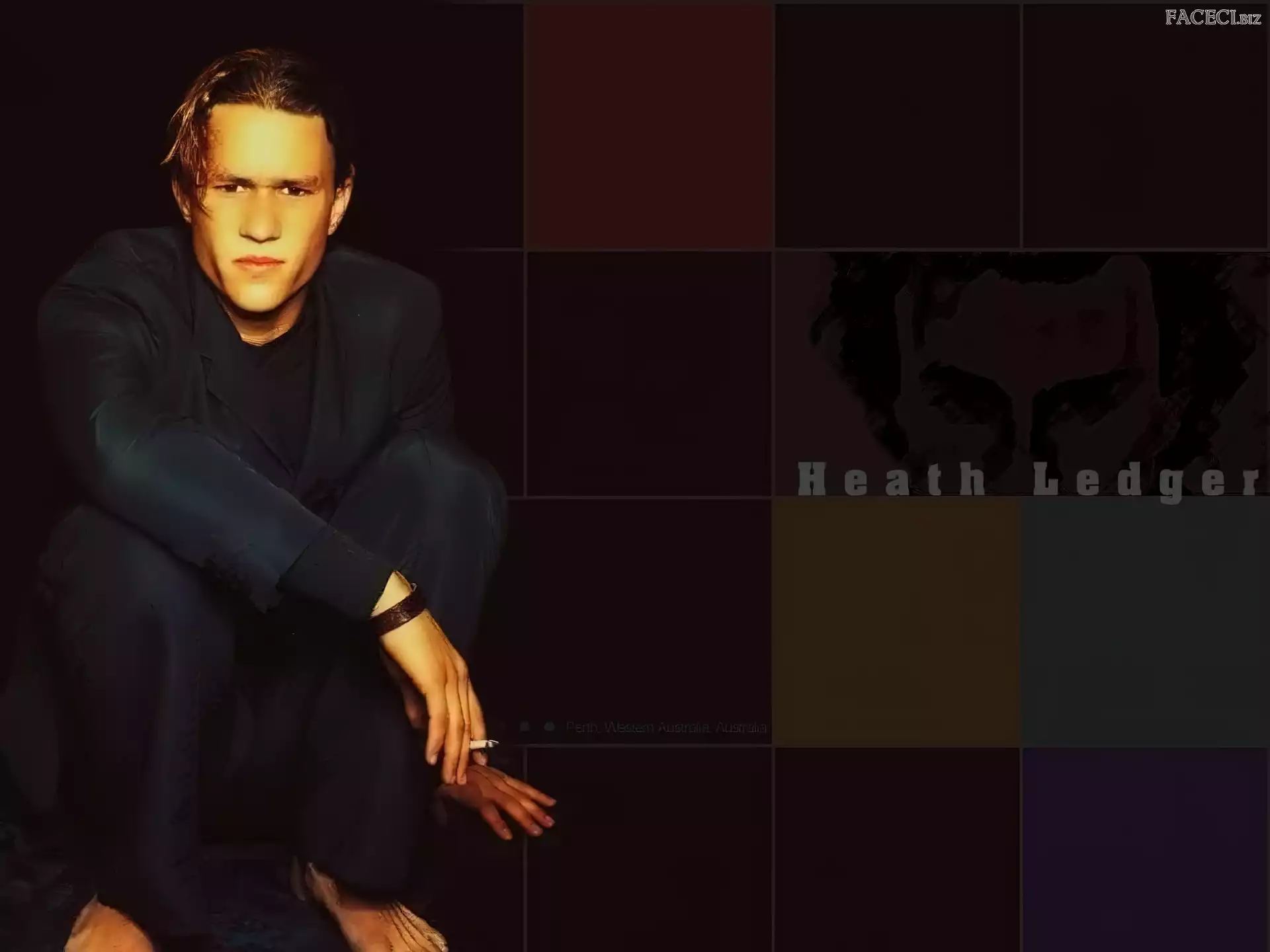 papieros, Heath Ledger, czarny strój